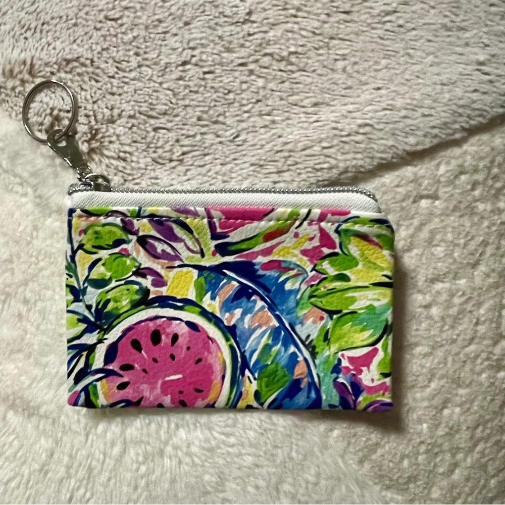 Jakari Mini Zipper Pouch/Coin Purse with Key Ring-Fruity Floral